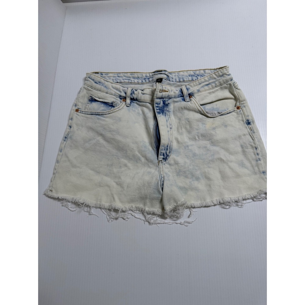 Wild Fable Light Wash Acid Denim Cut Off Shorts Size 14 Frayed Hem High Rise